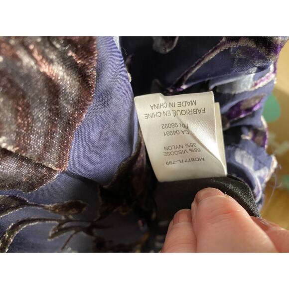 Carolina Belle Purple Floral Velvet Burnout Dress Size 8 Whimsigoth Moody Witchy - Picture 7 of 8